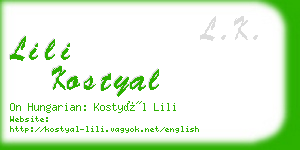 lili kostyal business card